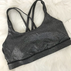 Energy Bra Luminosity Foil Print Black Silver